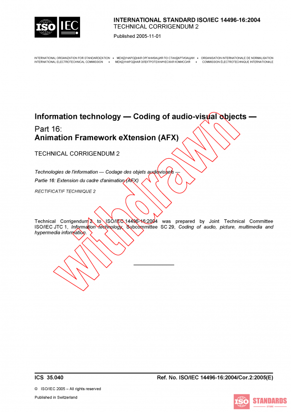ISO/IEC 14496-16:2004/COR2:2005 PDF