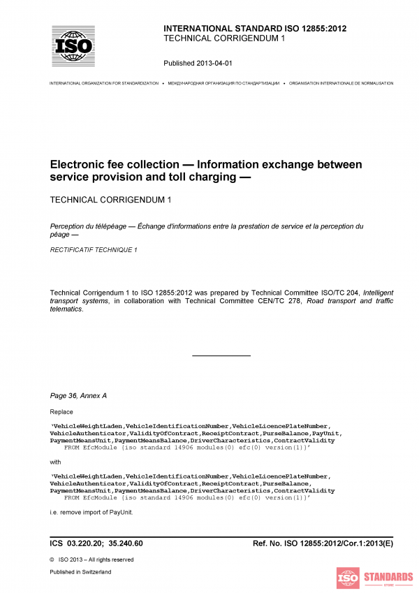 ISO 12855:2012/Cor 1:2013 PDF