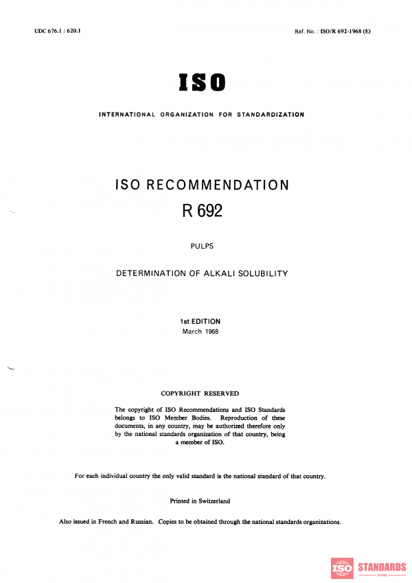 ISO/R 692:1968 PDF