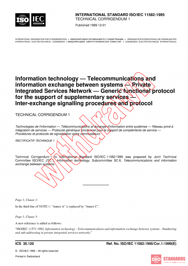 ISO/IEC 11582:1995/COR1:1999 PDF