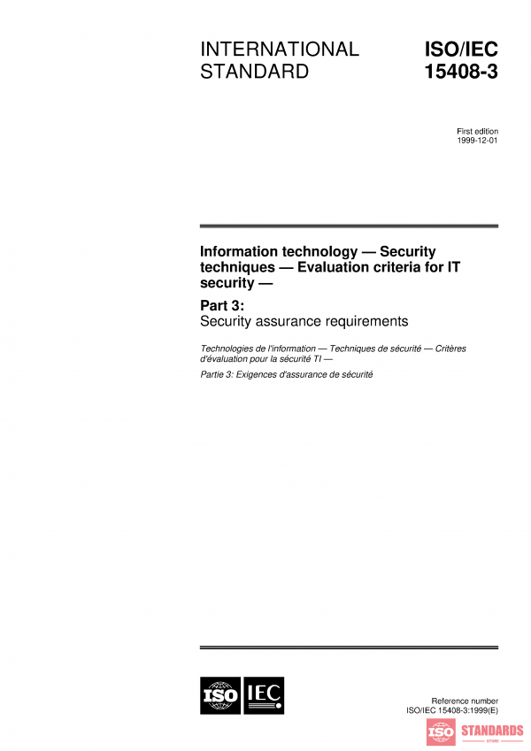 ISO/IEC 15408-3:1999 PDF