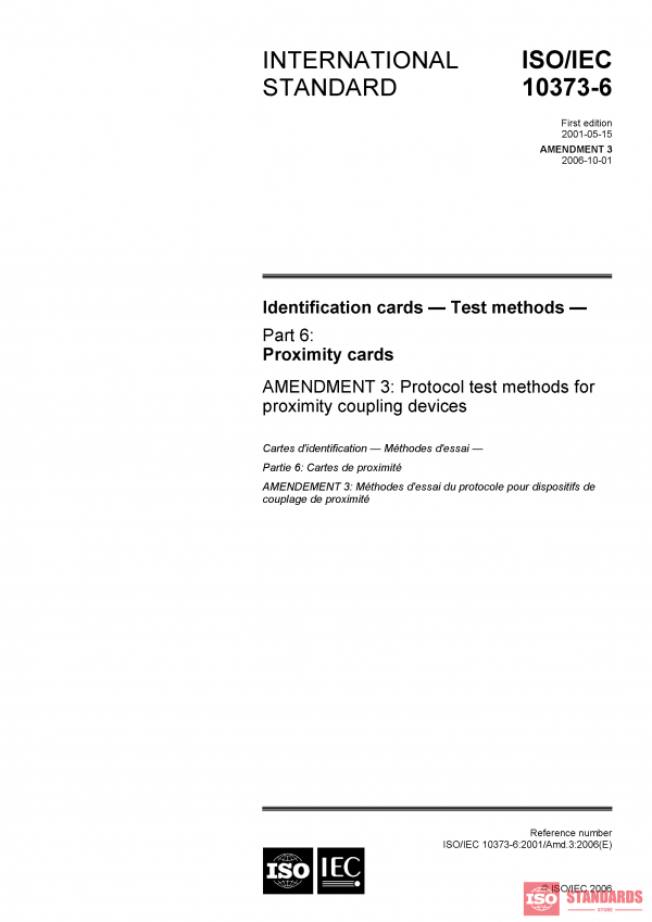 ISO/IEC 10373-6:2001/AMD3:2006 PDF
