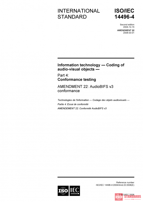ISO/IEC 14496-4:2004/Amd 22:2008 PDF