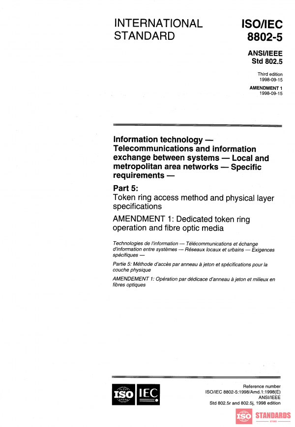 ISO/IEC 8802-5:1998/Amd 1:1998 PDF
