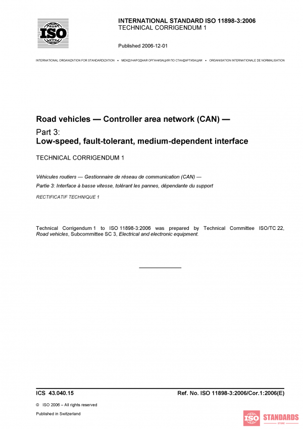 ISO 11898-3:2006/Cor 1:2006 PDF