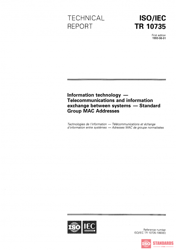 ISO/IEC TR 10735:1993 PDF