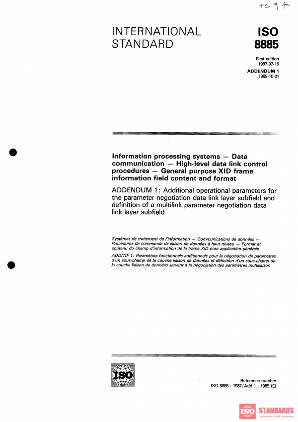 ISO 8885:1987/Add 1:1989 PDF