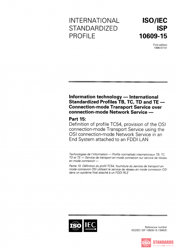 ISO/IEC ISP 10609-15:1996 PDF