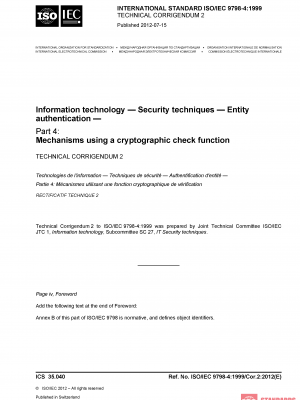 ISO/IEC 9798-4:1999/COR2:2012 PDF