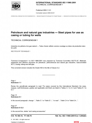 ISO 11960:2001/Cor 1:2002 PDF