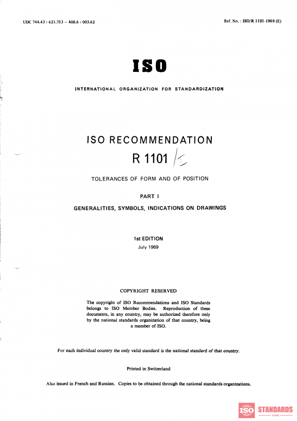 ISO/R 1101-1:1969 PDF