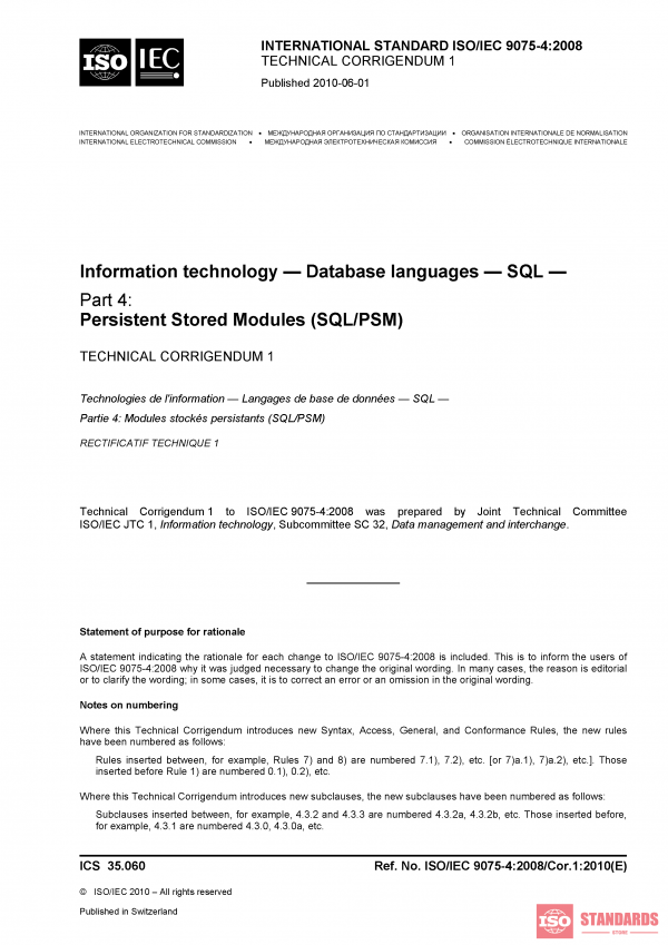 ISO/IEC 9075-4:2008/Cor 1:2010 PDF