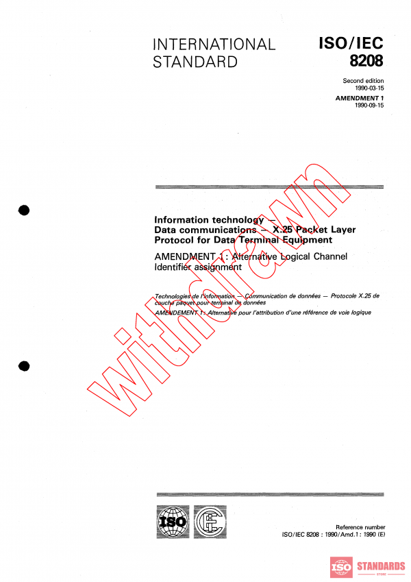 ISO/IEC 8208:1990/AMD1:1990 PDF