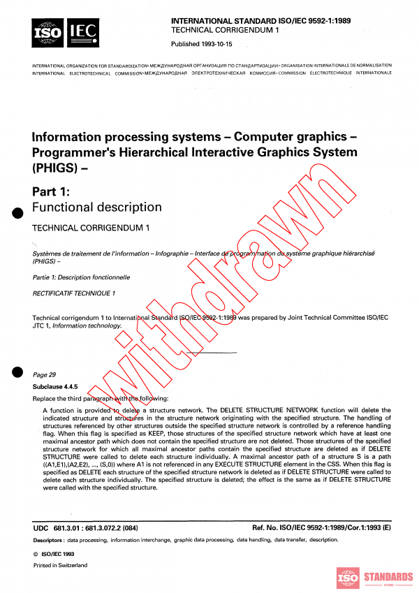 ISO/IEC 9592-1:1989/COR1:1993 PDF
