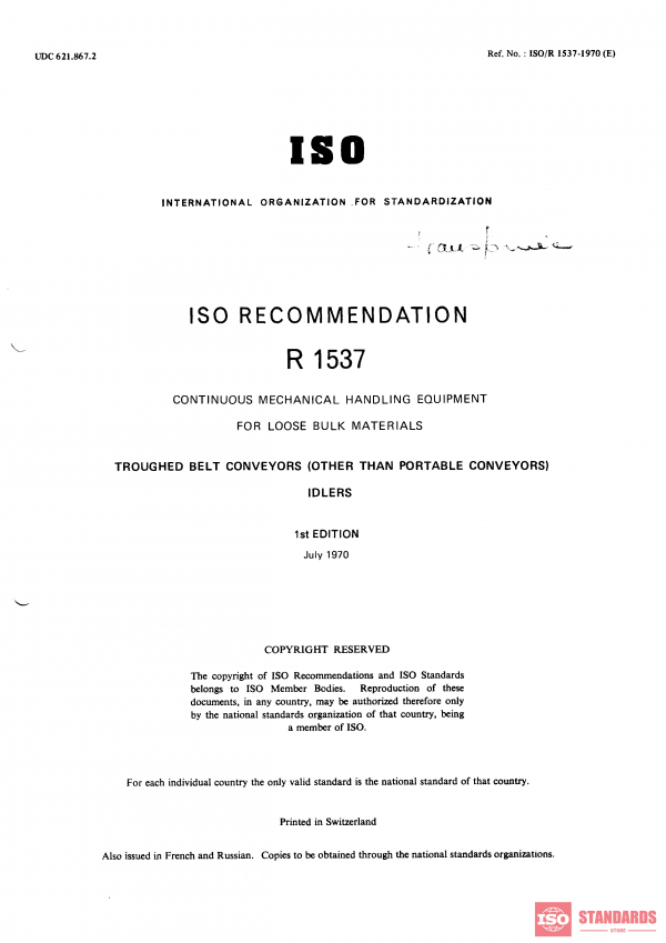 ISO/R 1537:1970 PDF
