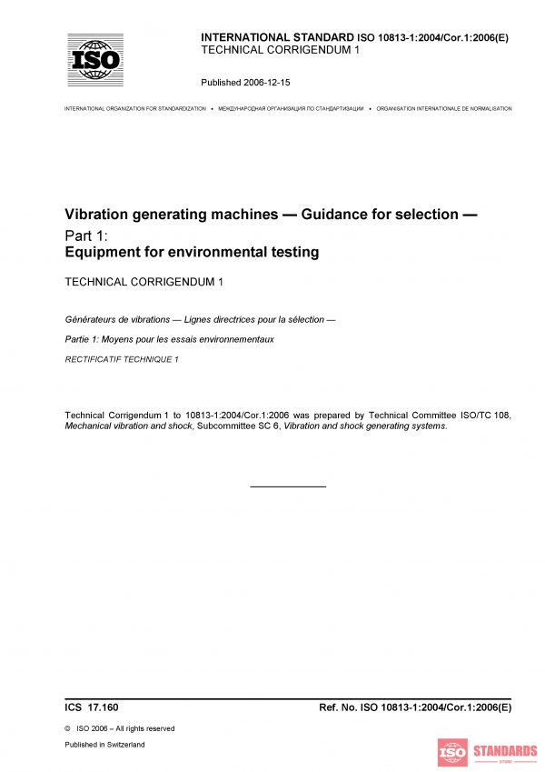 ISO 10813-1:2004/Cor 1:2006 PDF