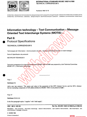 ISO/IEC 10021-6:1990/COR5:1992 PDF