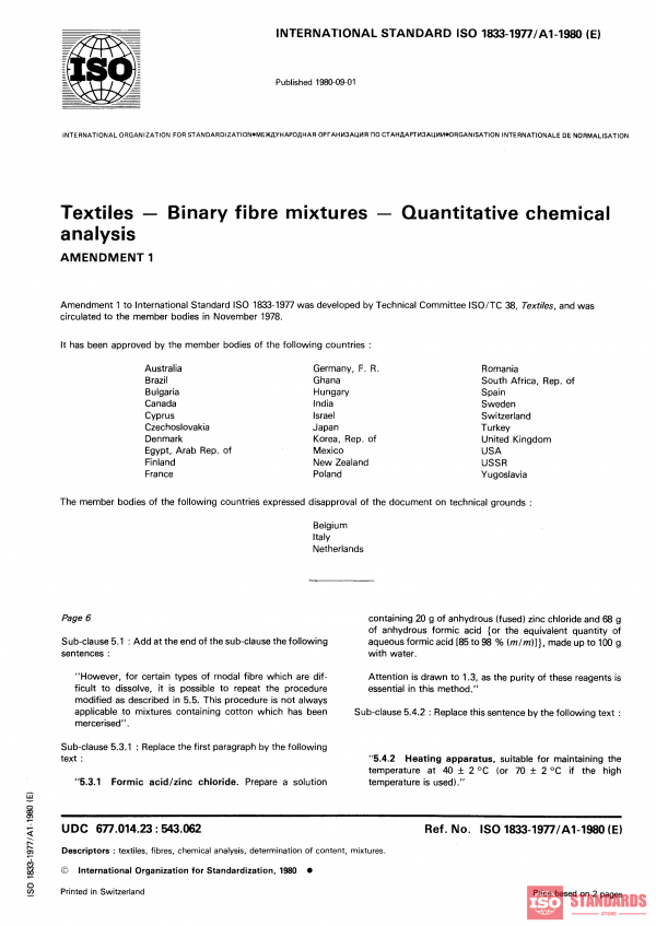 ISO 1833:1977/Amd 1:1980 PDF