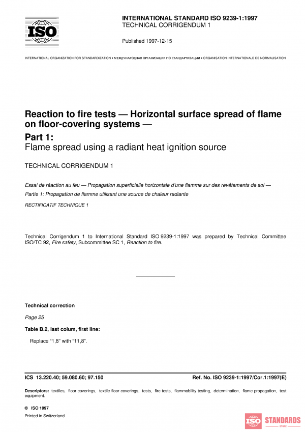 ISO 9239-1:1997/Cor 1:1997 PDF