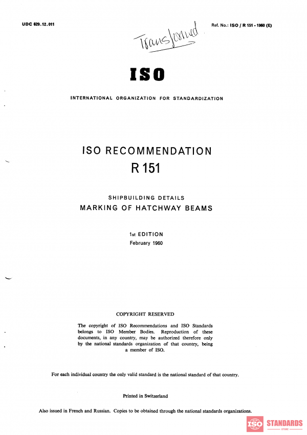 ISO/R 151:1960 PDF