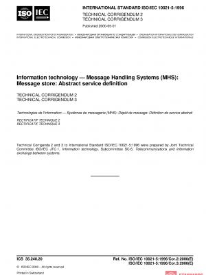 ISO/IEC 10021-5:1996/Cor 2:2000 PDF