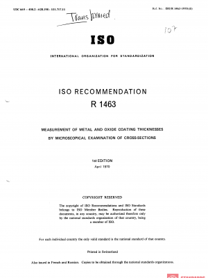 ISO/R 1463:1970 PDF