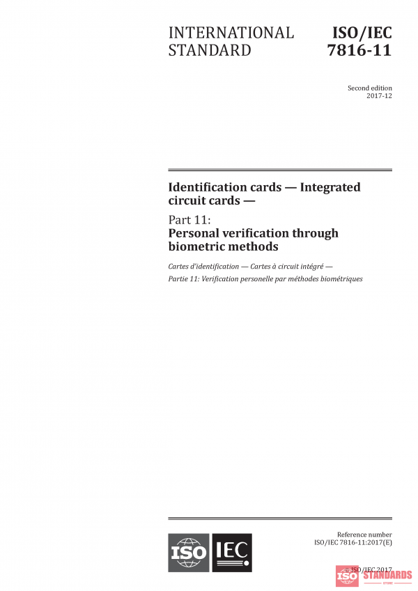 ISO/IEC 7816-11:2017 PDF