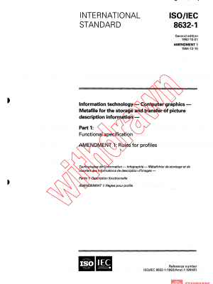 ISO/IEC 8632-1:1999/AMD1:1992 PDF