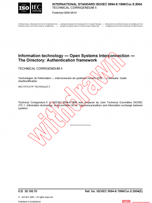 ISO/IEC 9594-8:1998/COR5:2004 PDF