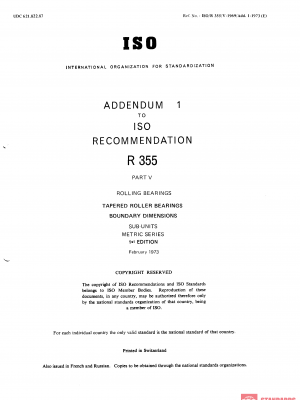 ISO/R 355-5:1969/Add 1 PDF
