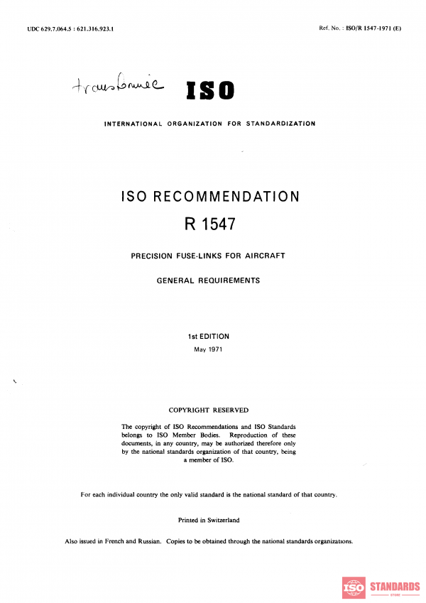 ISO/R 1547:1971 PDF