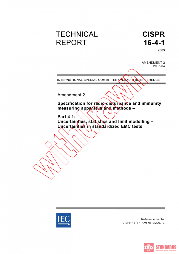 CISPR TR 16-4-1:2003/AMD2:2007 PDF