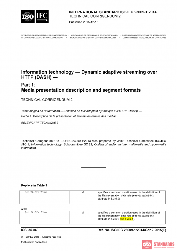 ISO/IEC 23009-1:2014/Cor 2:2015 PDF