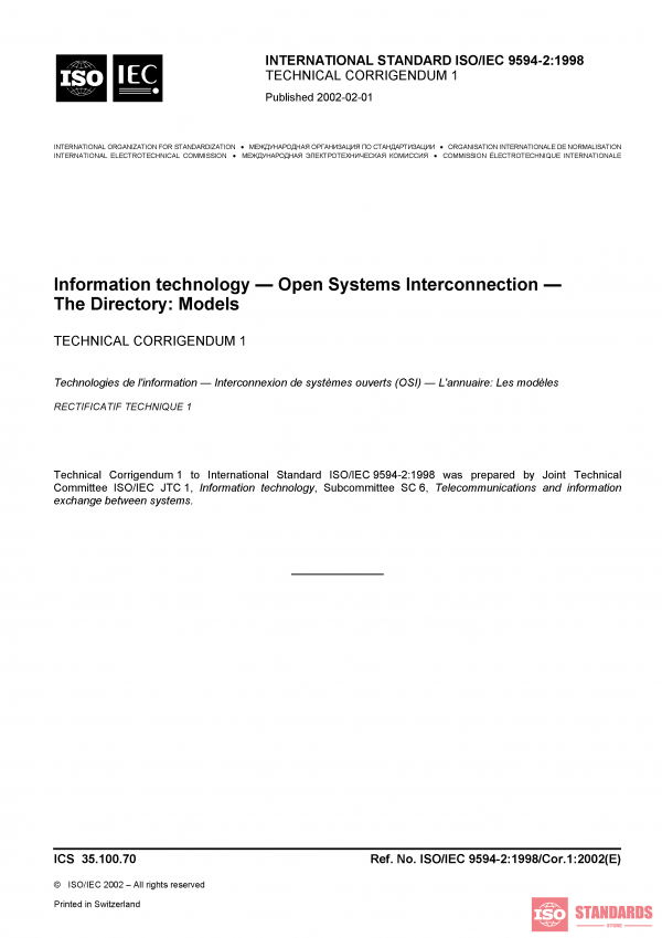 ISO/IEC 9594-2:1998/Cor 1:2002 PDF