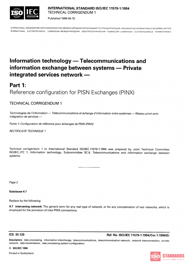 ISO/IEC 11579-1:1994/COR1:1996 PDF