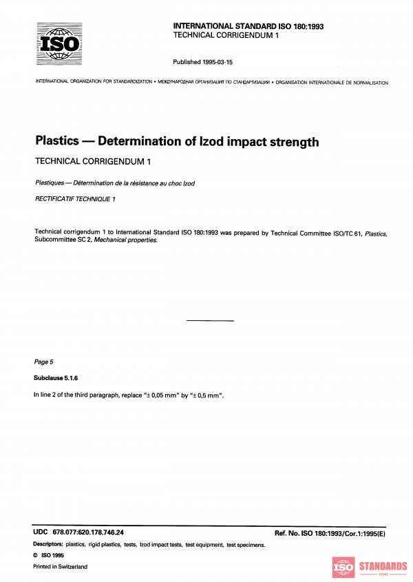 ISO 180:1993/Cor 1:1995 PDF