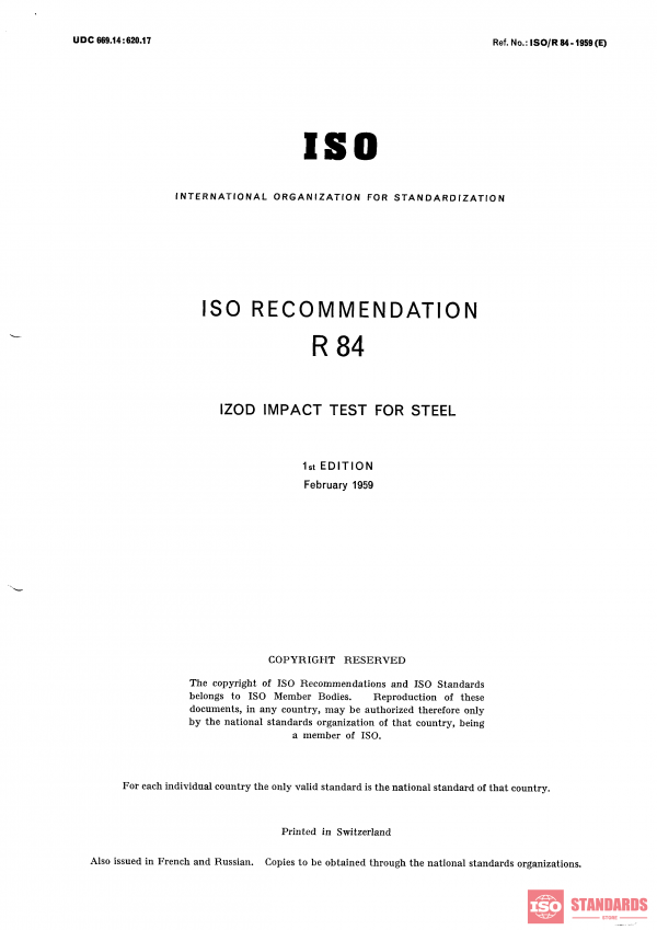 ISO/R 84:1959 PDF