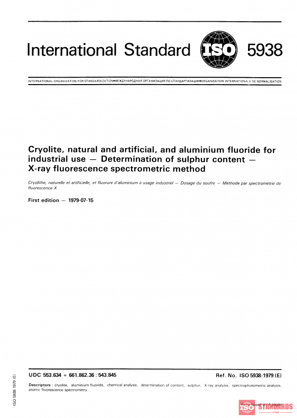 ISO 5938:1979 PDF