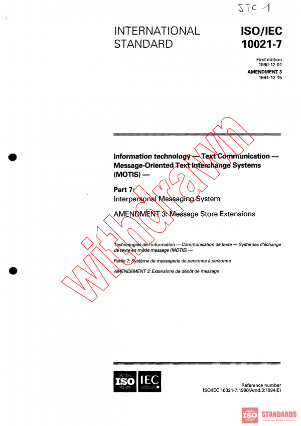 ISO/IEC 10021-7:1990/AMD3:1994 PDF