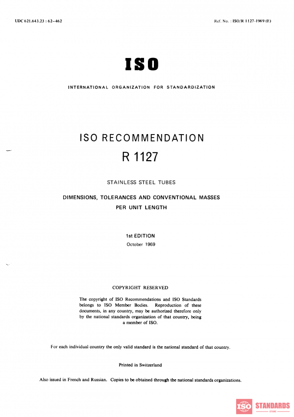 ISO/R 1127:1969 PDF