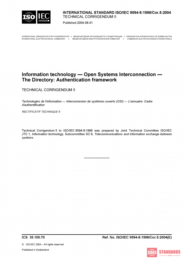 ISO/IEC 9594-8:1998/Cor 5:2004 PDF
