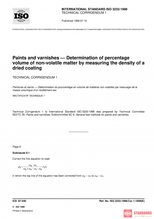 ISO 3233:1998/Cor 1:1999 PDF