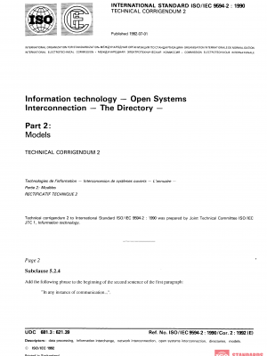ISO/IEC 9594-2:1990/Cor 2:1992 PDF