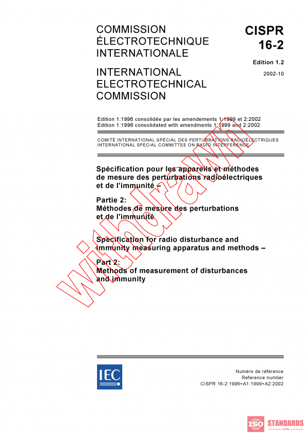 CISPR 16-2:1996+AMD1:1999+AMD2:2002 CSV PDF