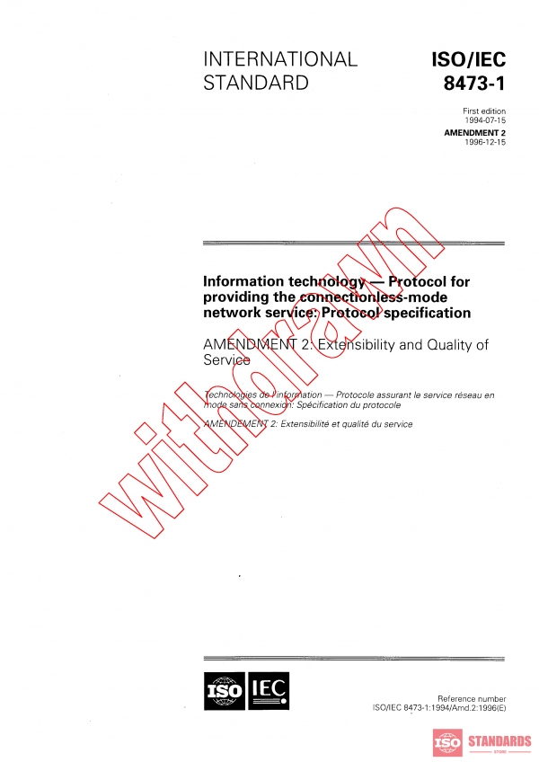 ISO/IEC 8473-1:1994/AMD1:1995 PDF