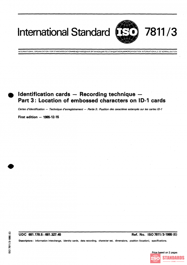 ISO 7811-3:1985 PDF