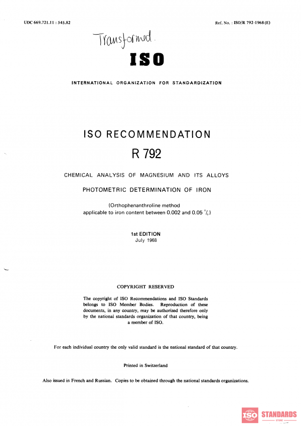 ISO/R 792:1968 PDF