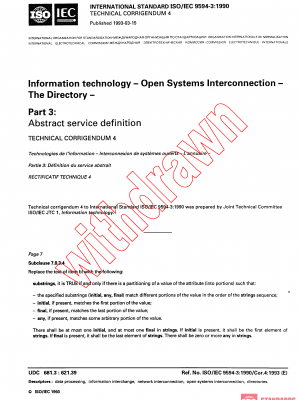 ISO/IEC 9594-3:1990/COR4:1993 PDF