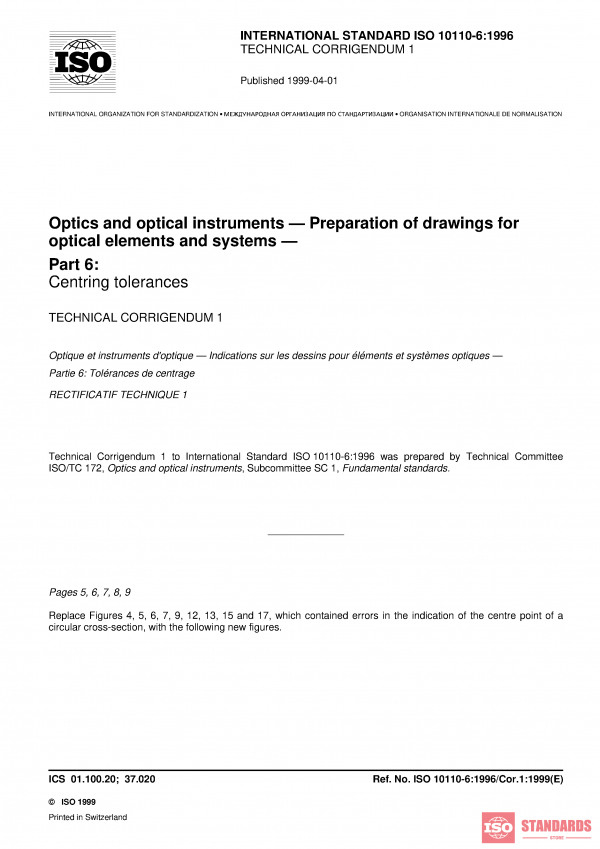 ISO 10110-6:1996/Cor 1:1999 PDF