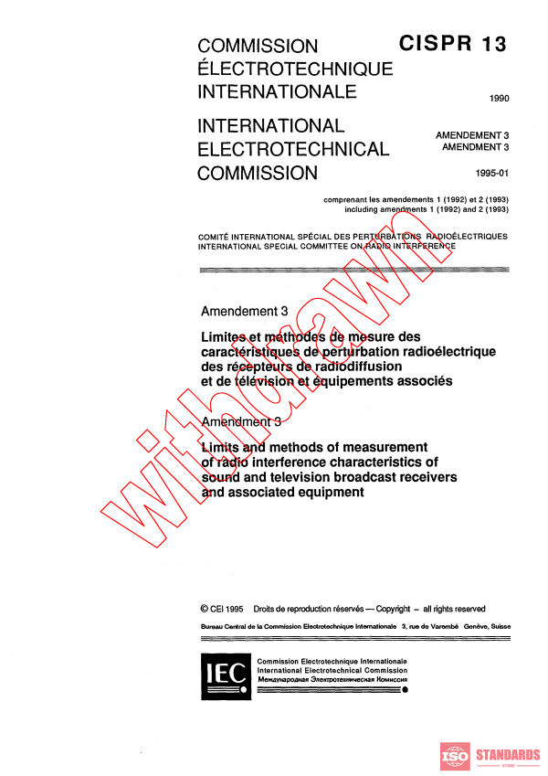 CISPR 13:1990/AMD3:1995 PDF